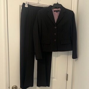 Anne Klein Black Pinstripe Suit Set